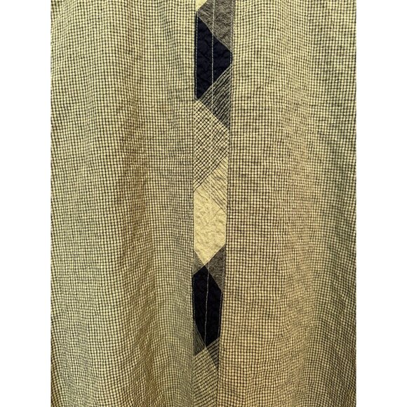 Habitat Green Checked Multi Pattern Tunic Blouse Medium 3/4 Sleeves Lagenlook - Picture 5 of 10